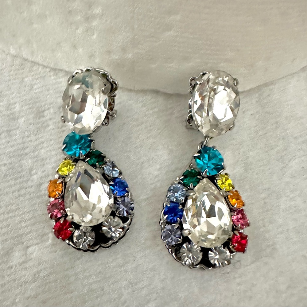 Rada’ rainbow Earrings special event holiday gift 💝 jewel rhinestone
